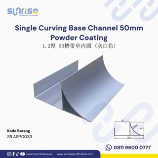 Single Channel Rectangular Powder Core Single Curving Base Channel 50mm - Powder Coating - Sunrise Purification